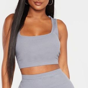 Pretty Little Thing basic ribbed crop top